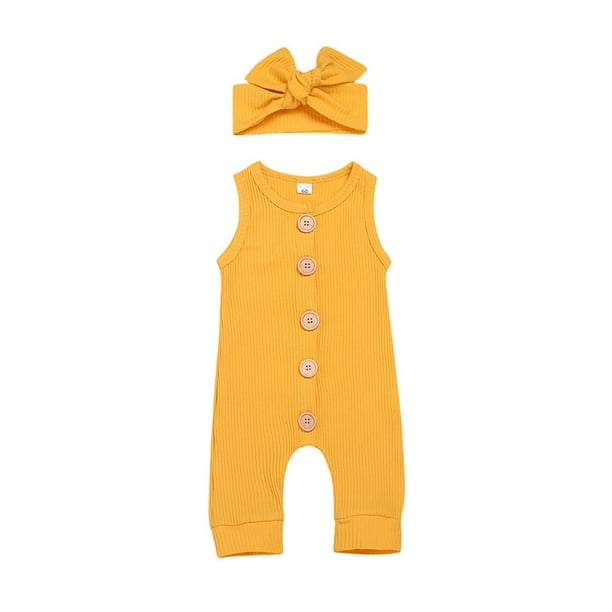 Infant Baby Girls Knitted Rompers Sleeveless Cotton Solid Toddlers Girl Jumpsuit